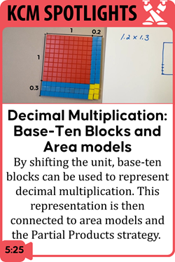 Decimal: Building Understanding of Decimal Multiplication Base-Ten Blocks and Area Models